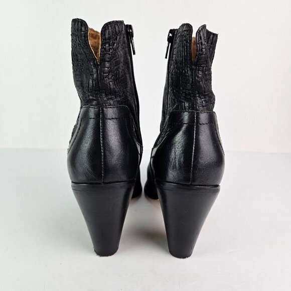 Corso Como Harvest Black Woven Look Leather Heel Ankle Boot 8 - Picture 6 of 11